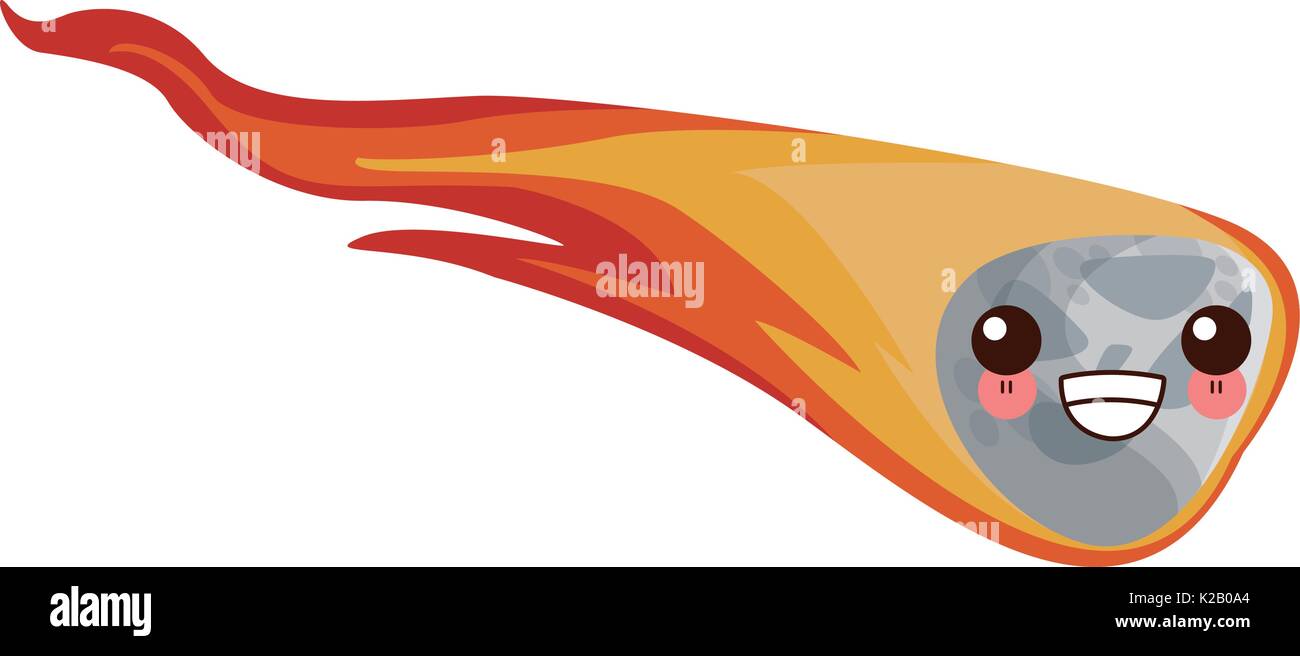asteroid burn falling down fast astronomy Stock Vector