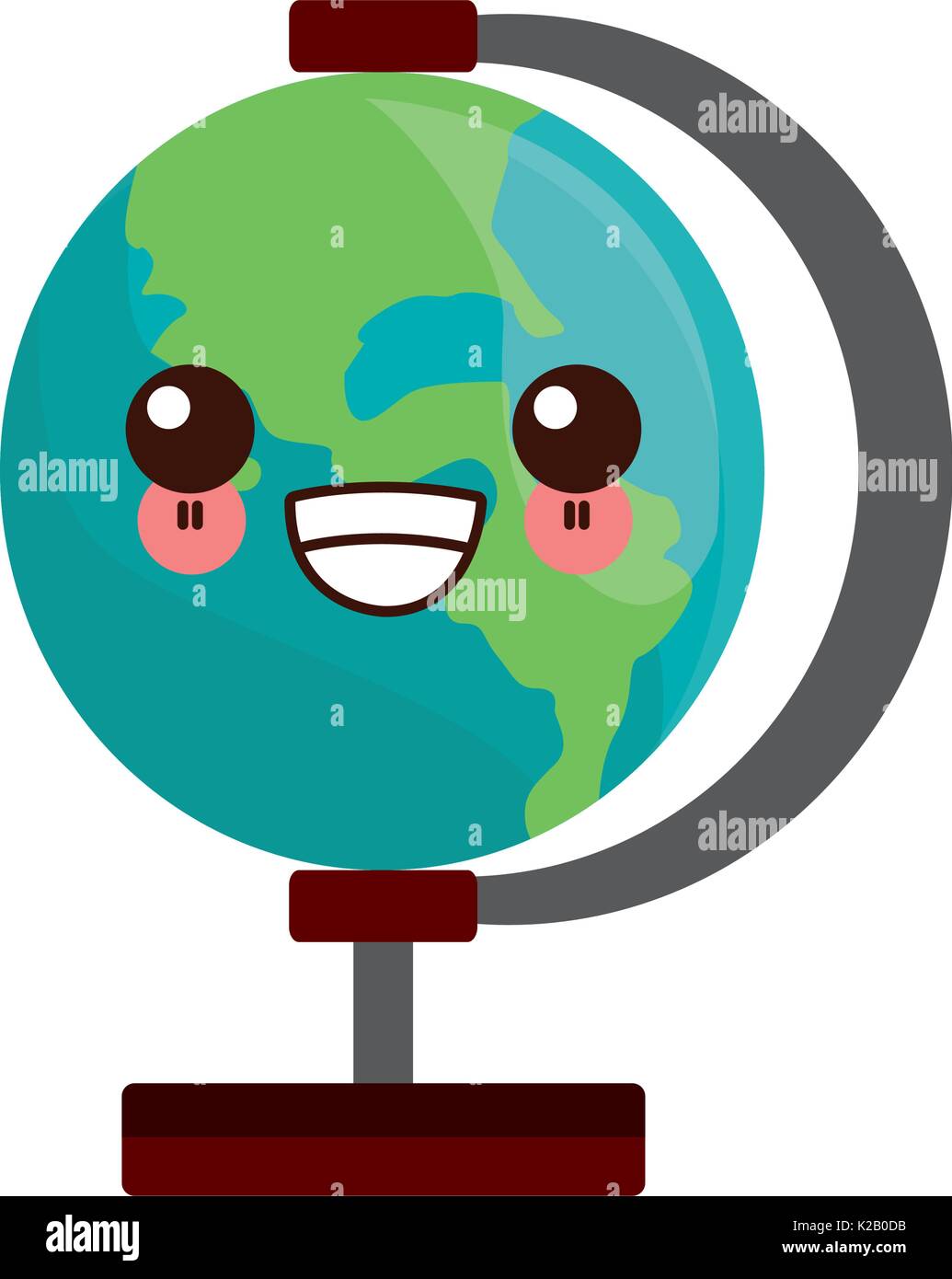 kawaii school globe map earth education element Stock Vector Art