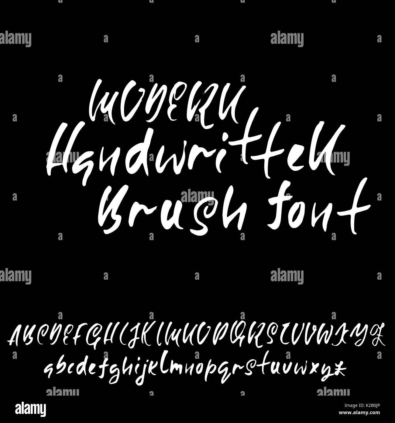 Hand drawn dry brush font. Modern brush lettering. Grunge style ...