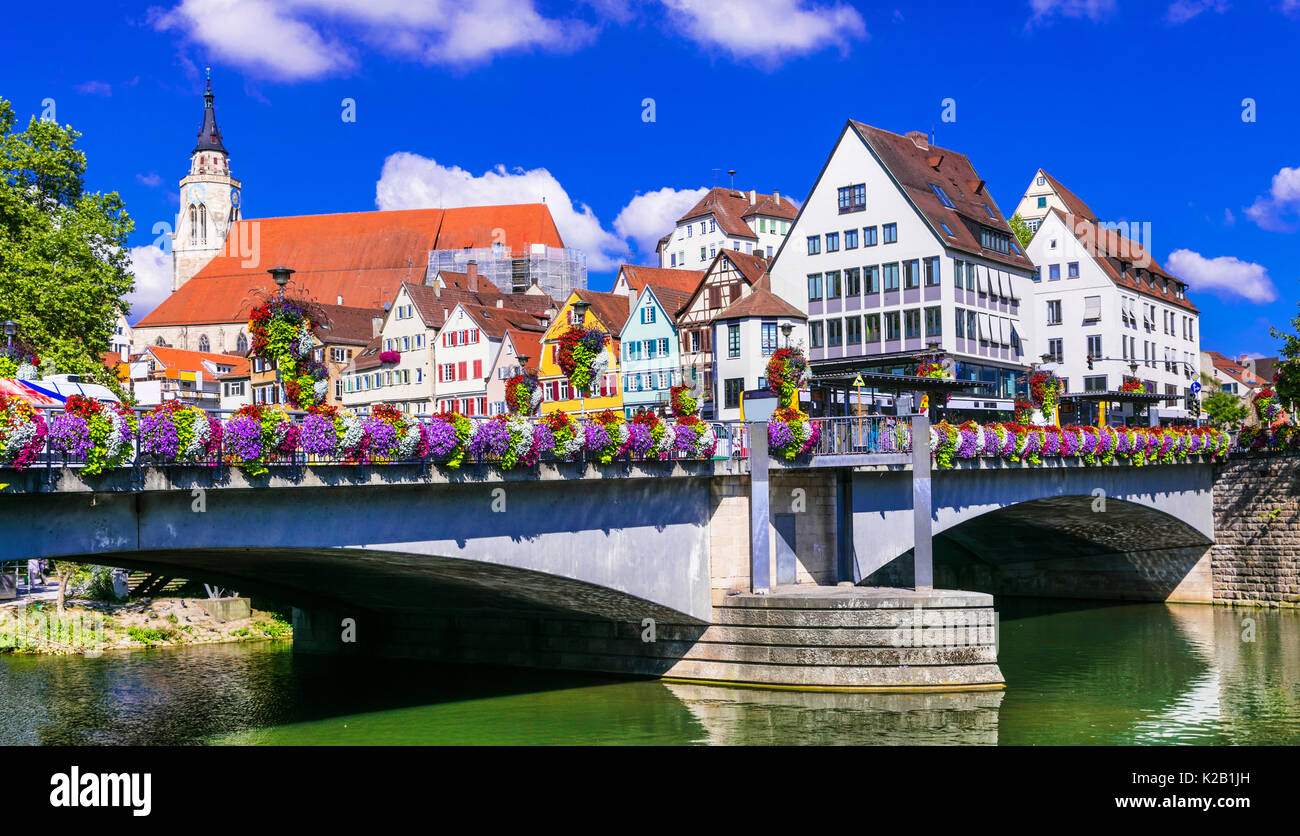 Beautiful places of Germany - colorful town Tubingen in Baden -wurtemberg Stock Photo