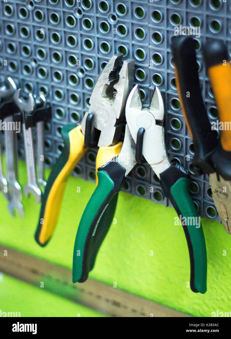 Inline roller skate shop mechanic tools in retail skates store to