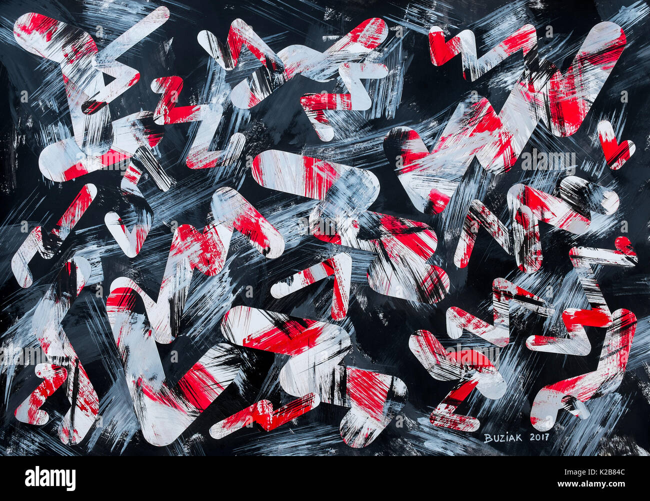 "Night Shift" - abstract artwork by Ed Buziak. Stock Photo