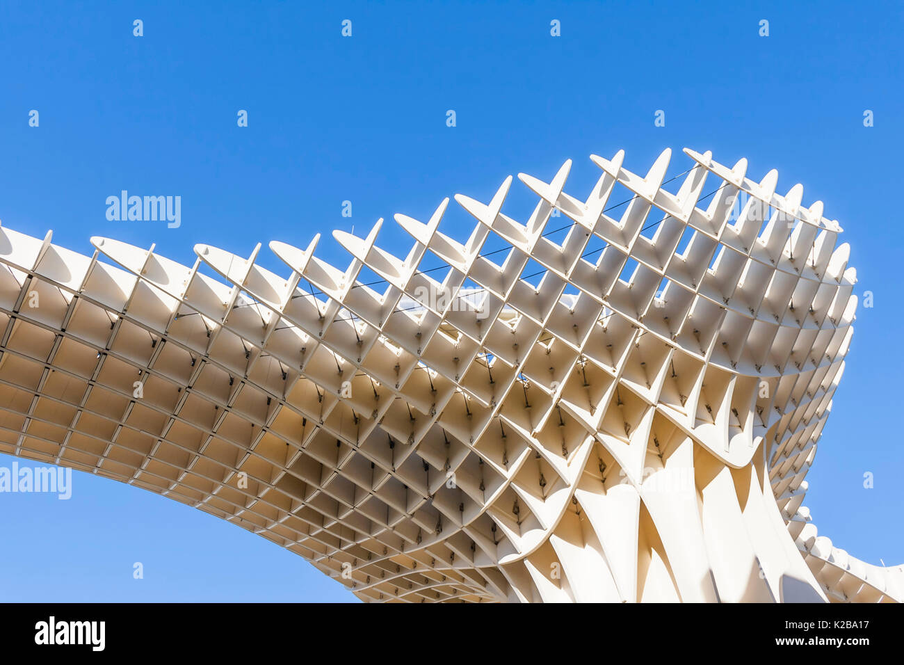 The Metropol Parasol, La Encarnación square, Seville, Spain. A wooden structure designed by German architect Jürgen Mayer Stock Photo