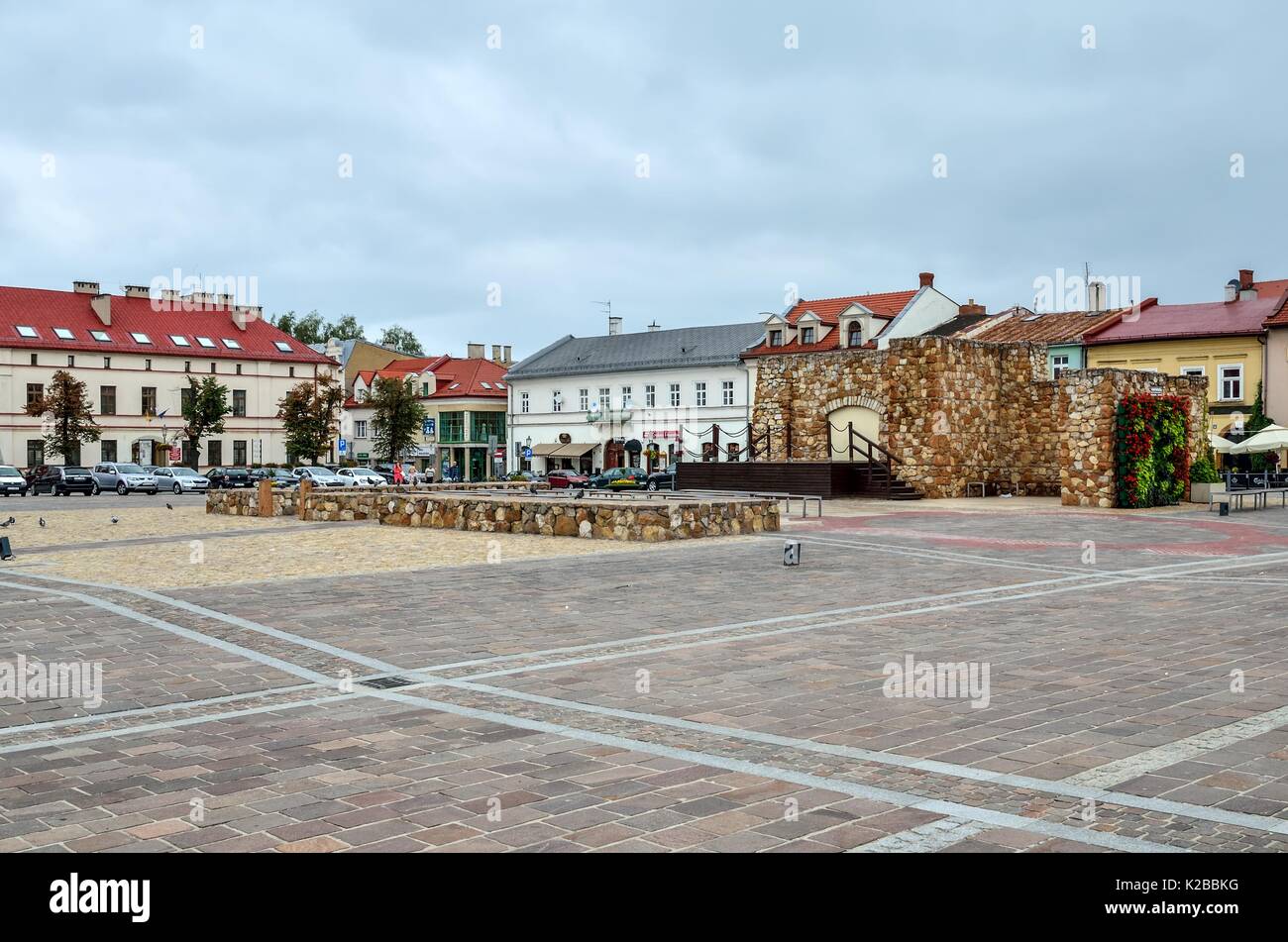 OLKUSZ, POLAND - AUGUST 13, 2017: Beautiful market in Olkusz Town, Poland. Stock Photo