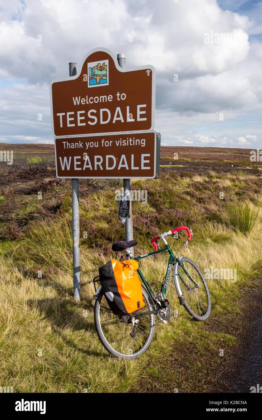 A moorland road between Weardale and Teesdale, County Durham, UK Stock