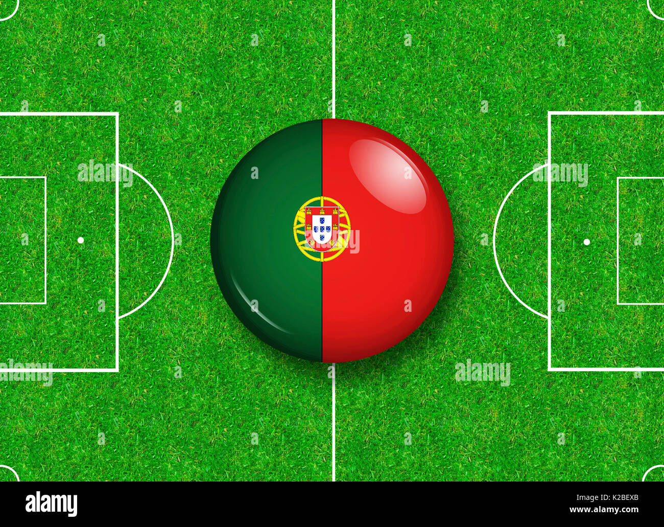 flag of Portugal concept for soccer Primeira Liga Stock Photo