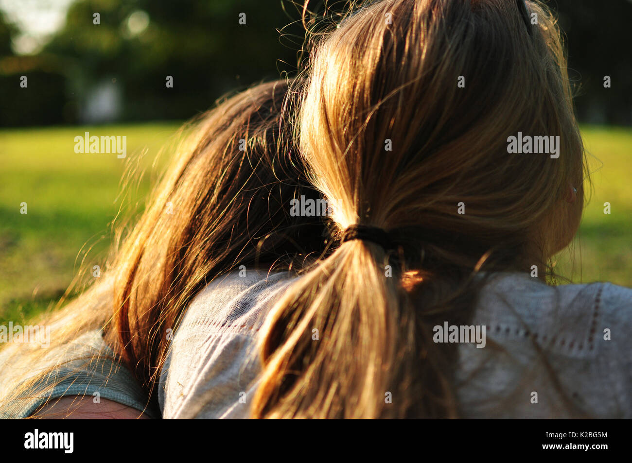 Amorous couple from behind Stock Photo
