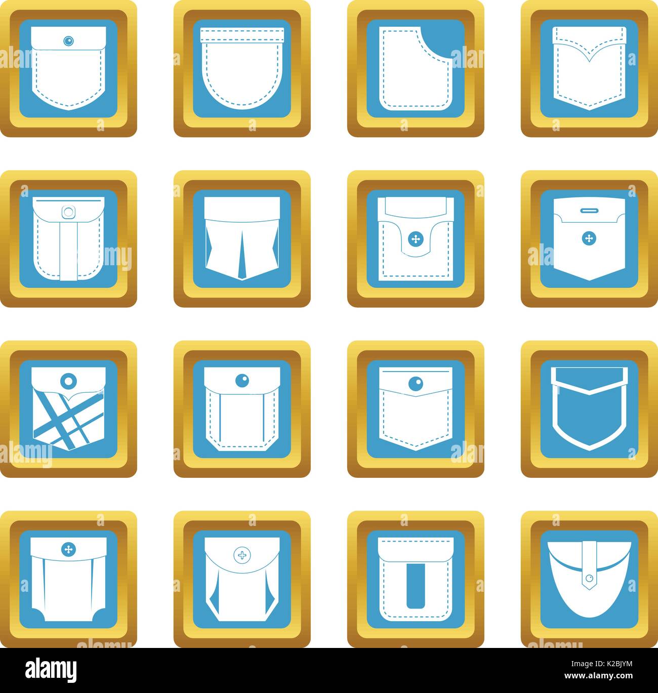 Pocket types icons azure Stock Vector Image & Art - Alamy
