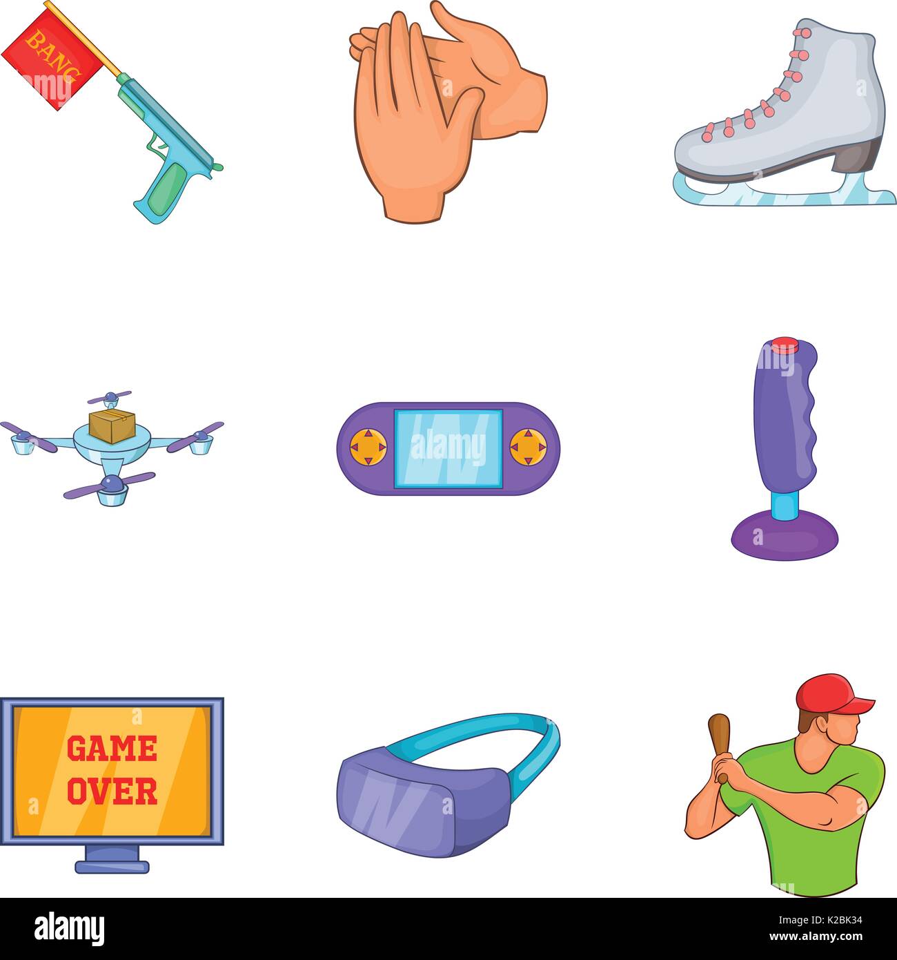 Computer game icons set, cartoon style Stock Vector Image & Art - Alamy