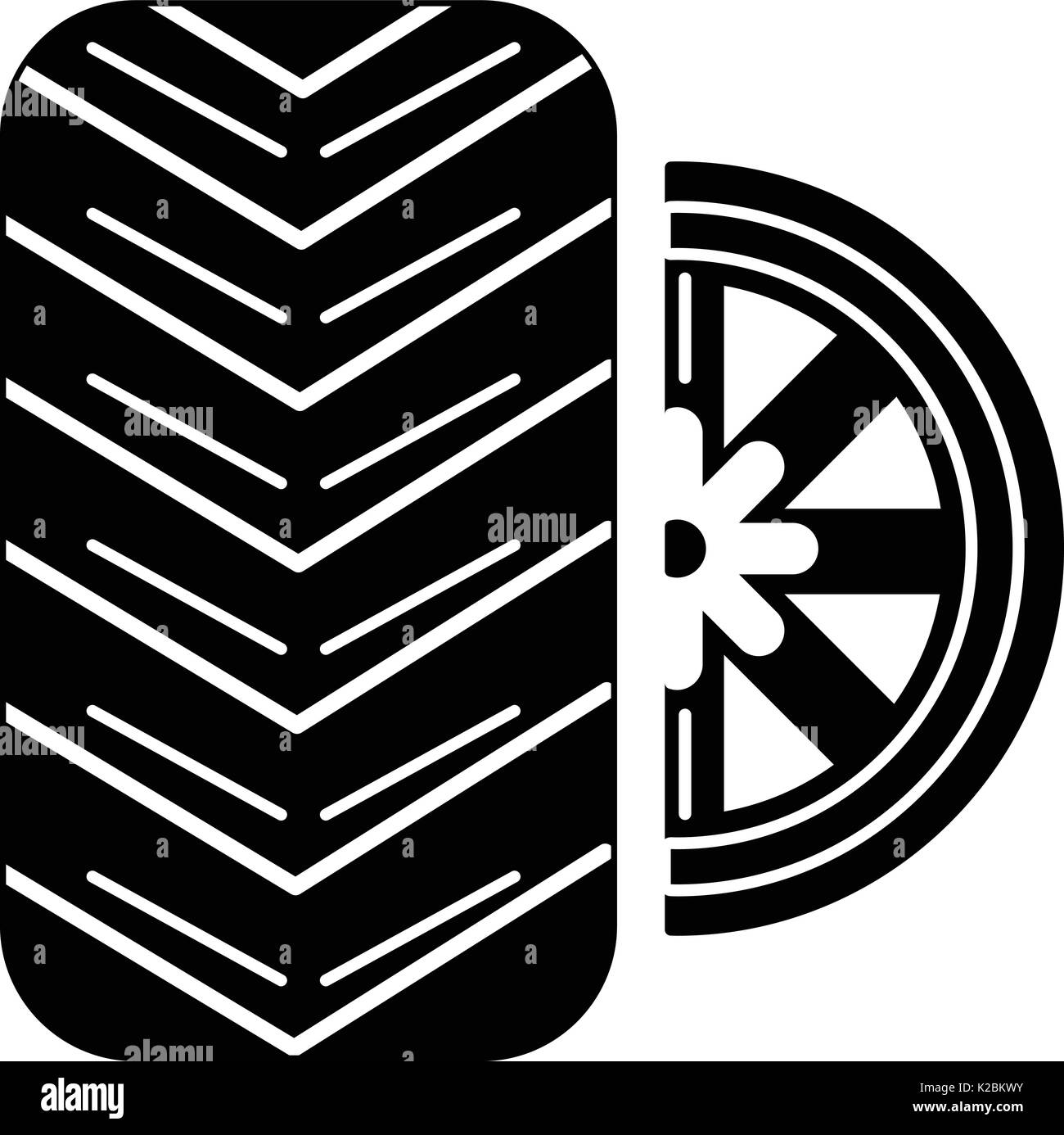 Tire icon, simple black style Stock Vector