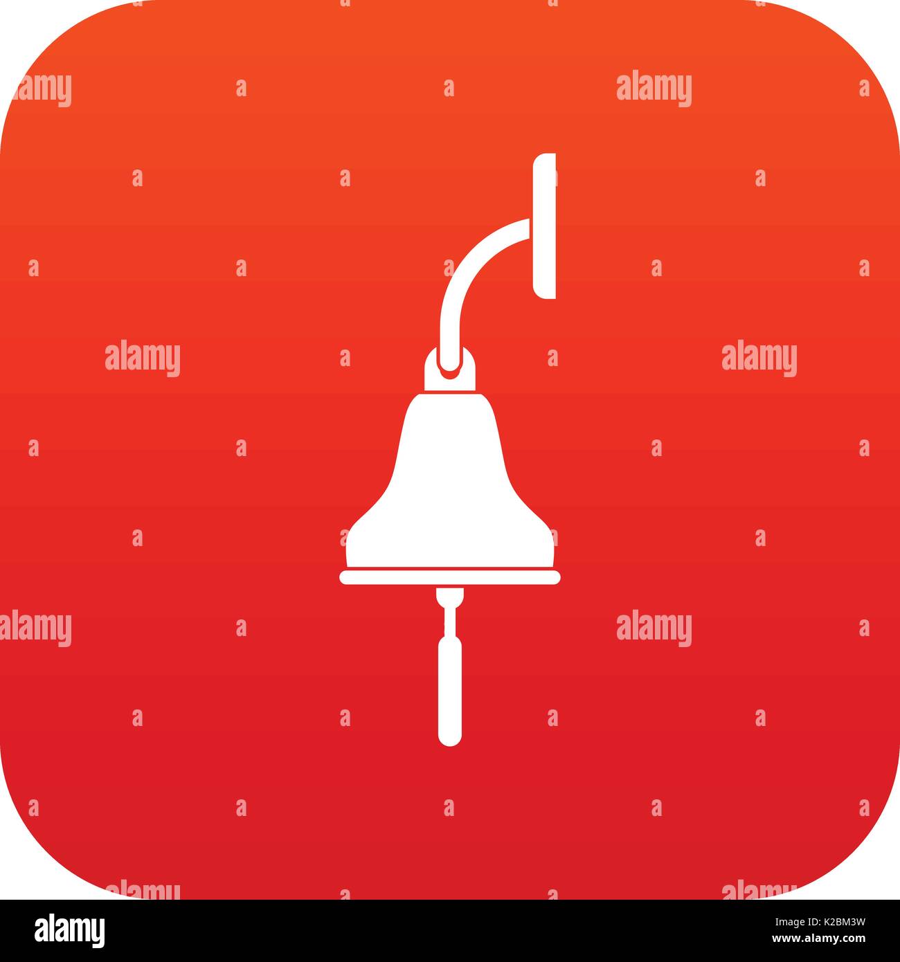 Ship bell icon digital red Stock Vector