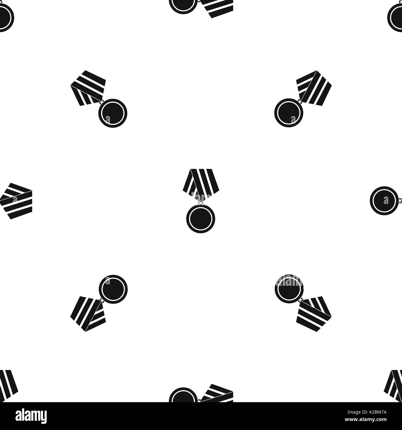 Military medal pattern seamless black Stock Vector
