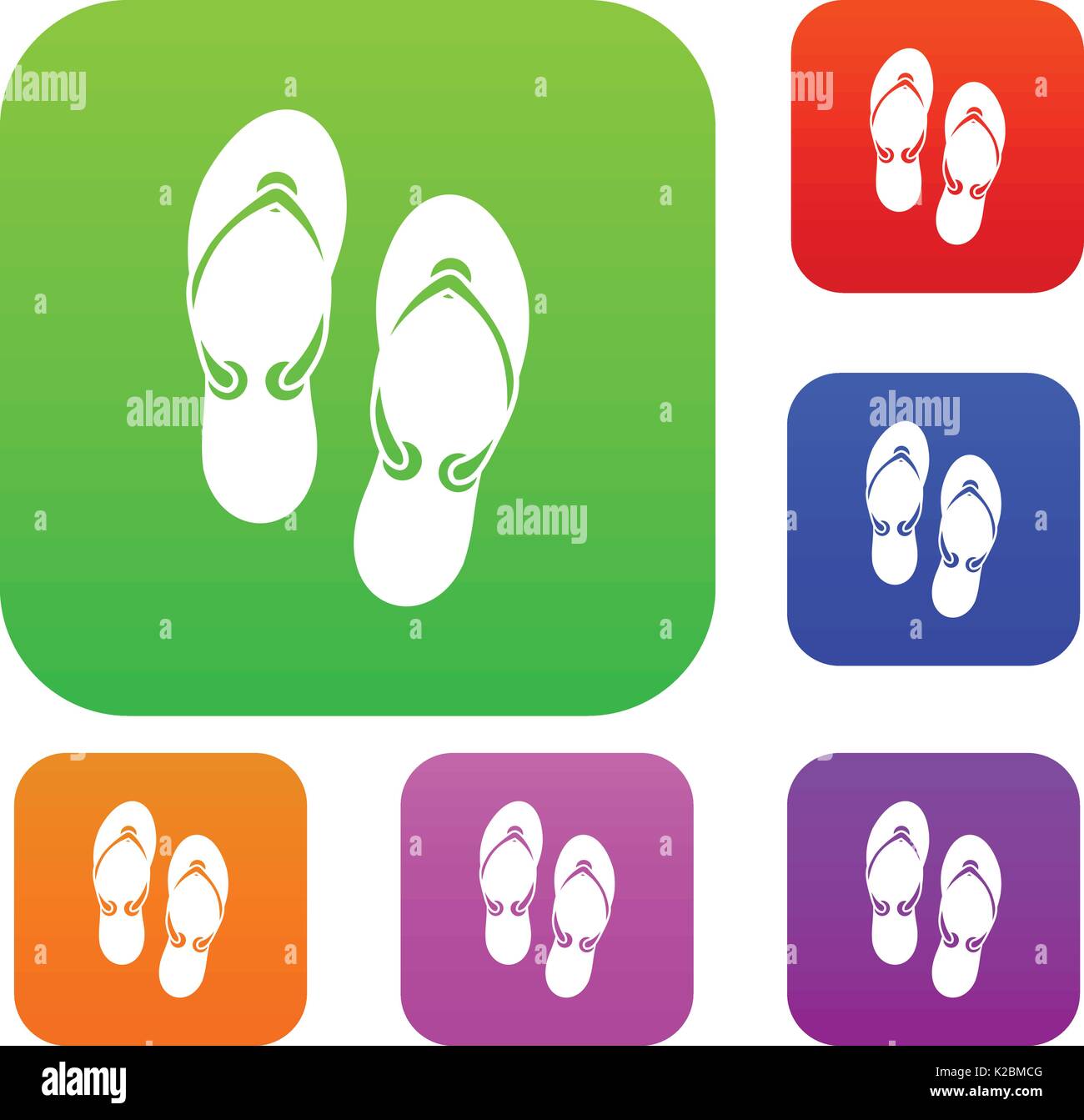 Flip flop sandals set collection Stock Vector Image & Art - Alamy