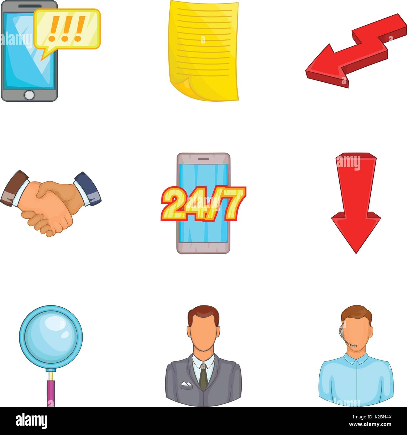 Reckoning icons set, cartoon style Stock Vector