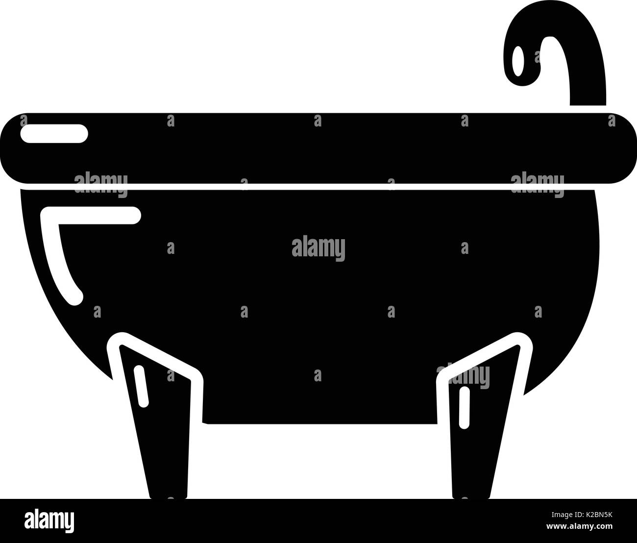 Bathtub icon, simple black style Stock Vector