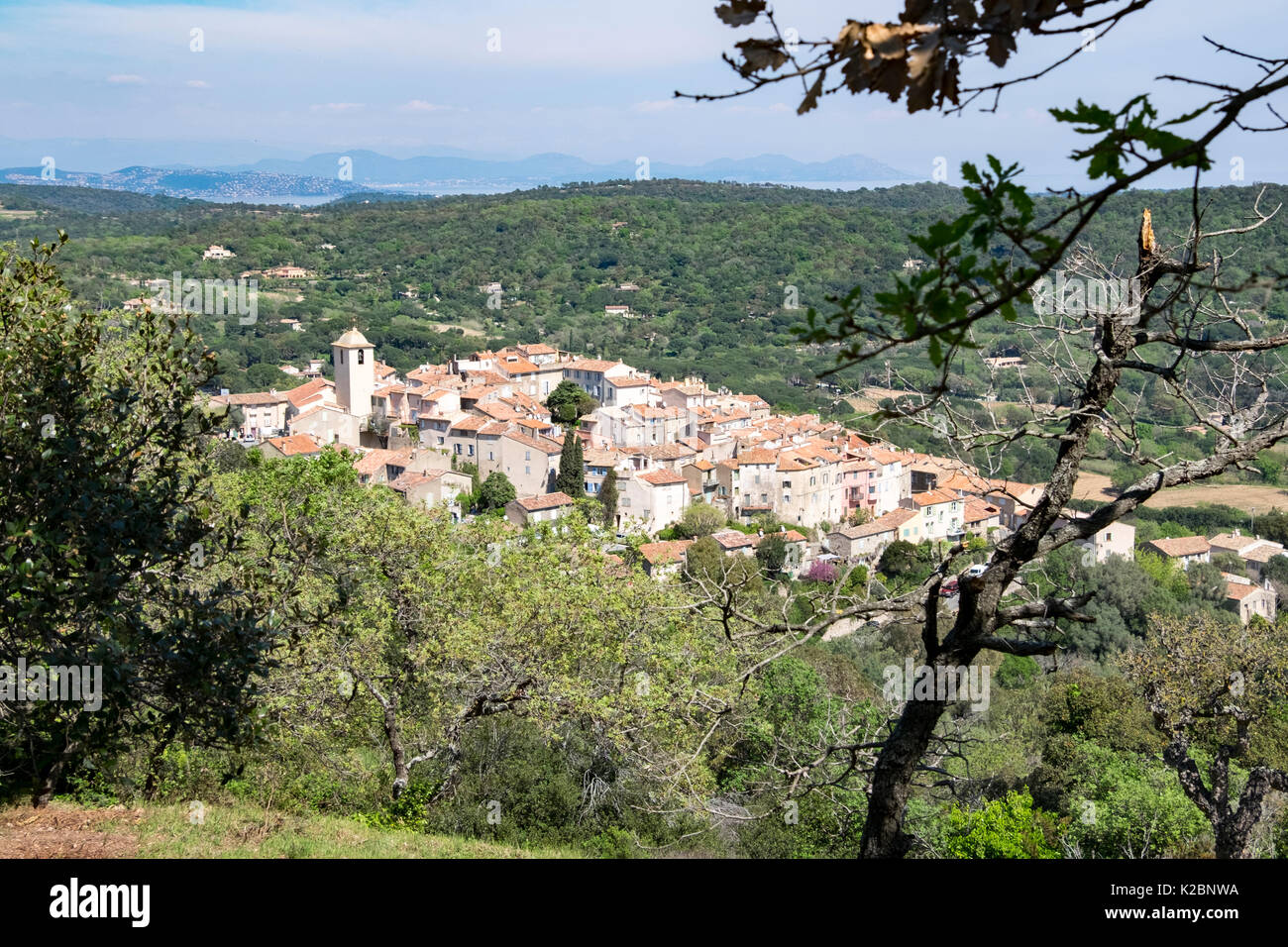 Scenic view of the Provencal village of Ramatuelle on the French Riviera Stock Photo