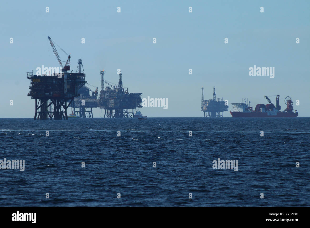 Forties oil field, approx 100 miles east of Aberdeen, Scotland, UK. September 2015. Stock Photo