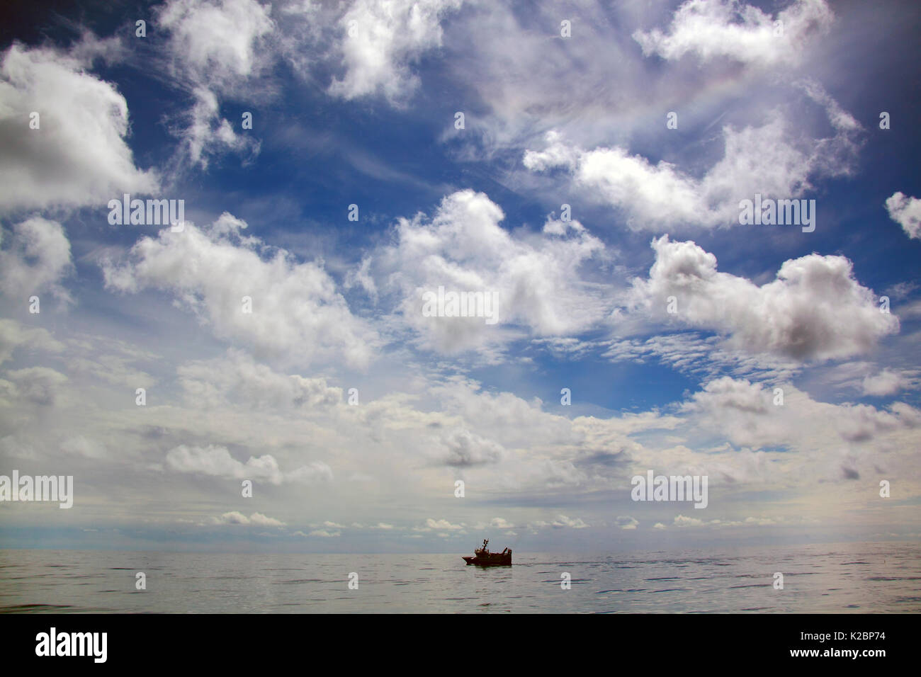 Fishing vessel Ocean Harvest on summer day on North Sea. July 2014. Stock Photo