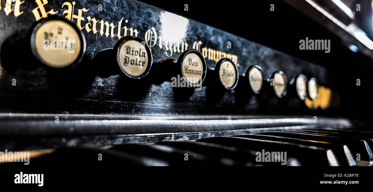 church organ stops Stock Photo Alamy