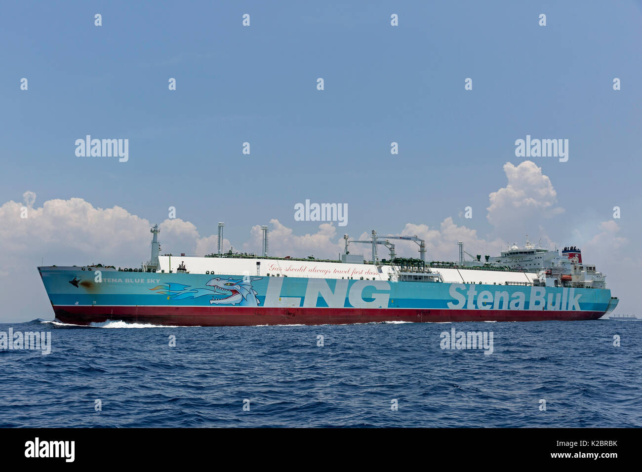 Stena 'Blue Sky' gas tanker, out of Mirissa, Sri Lanka, Indian Ocean. All non-editorial uses must be cleared individually. Stock Photo