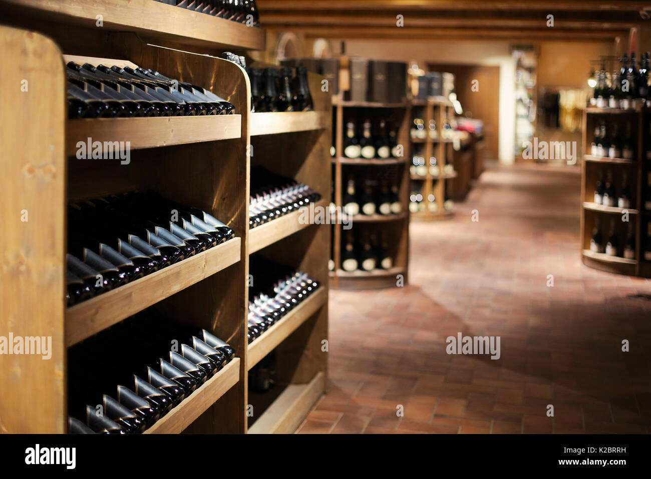 Champagne bottles in wine store Stock Photo Alamy