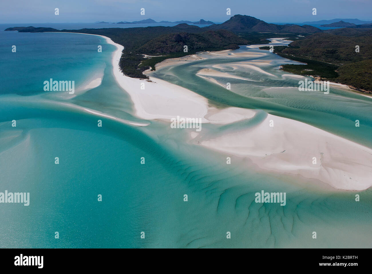 Aerial view of Whitehaven beach, Whitsunday Island, Great Barrier Reef, Australia. November 2012. - Stock Image