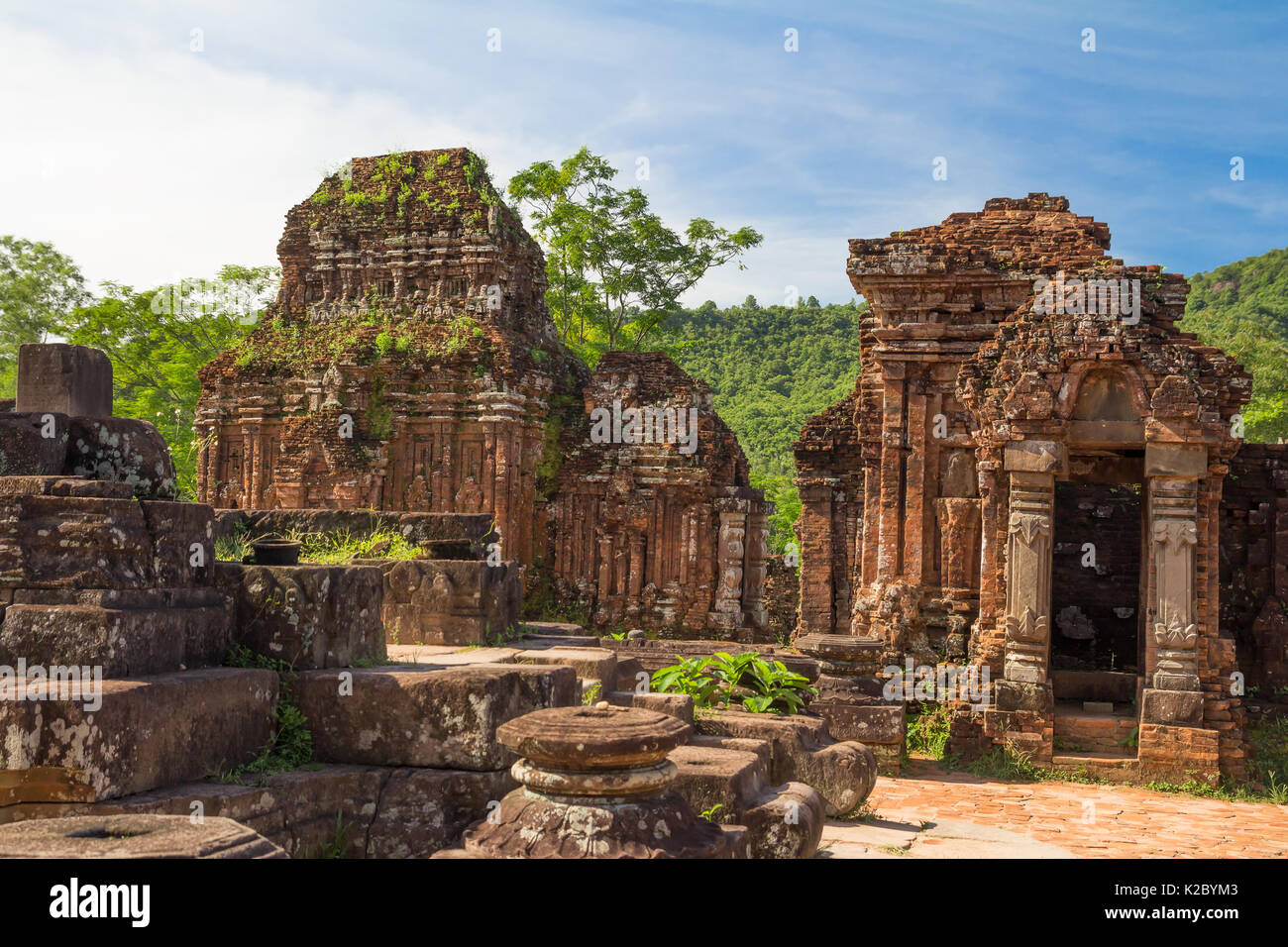 ancient ruins in jungle Stock Photo