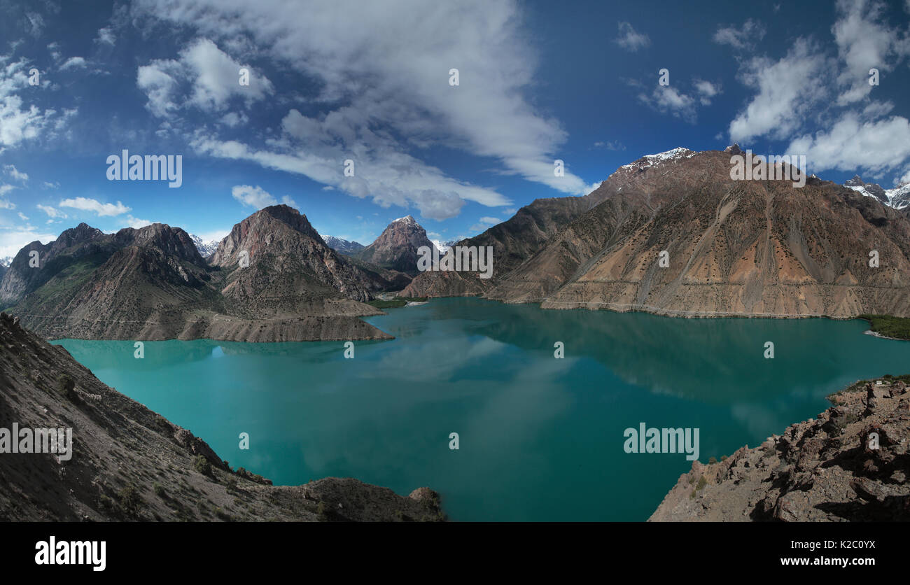 Issyk-Kul Lake in Fansky Mountains,  Pamiro-Alai Mountainous Region, Tajikistan, May 2015. Stock Photo