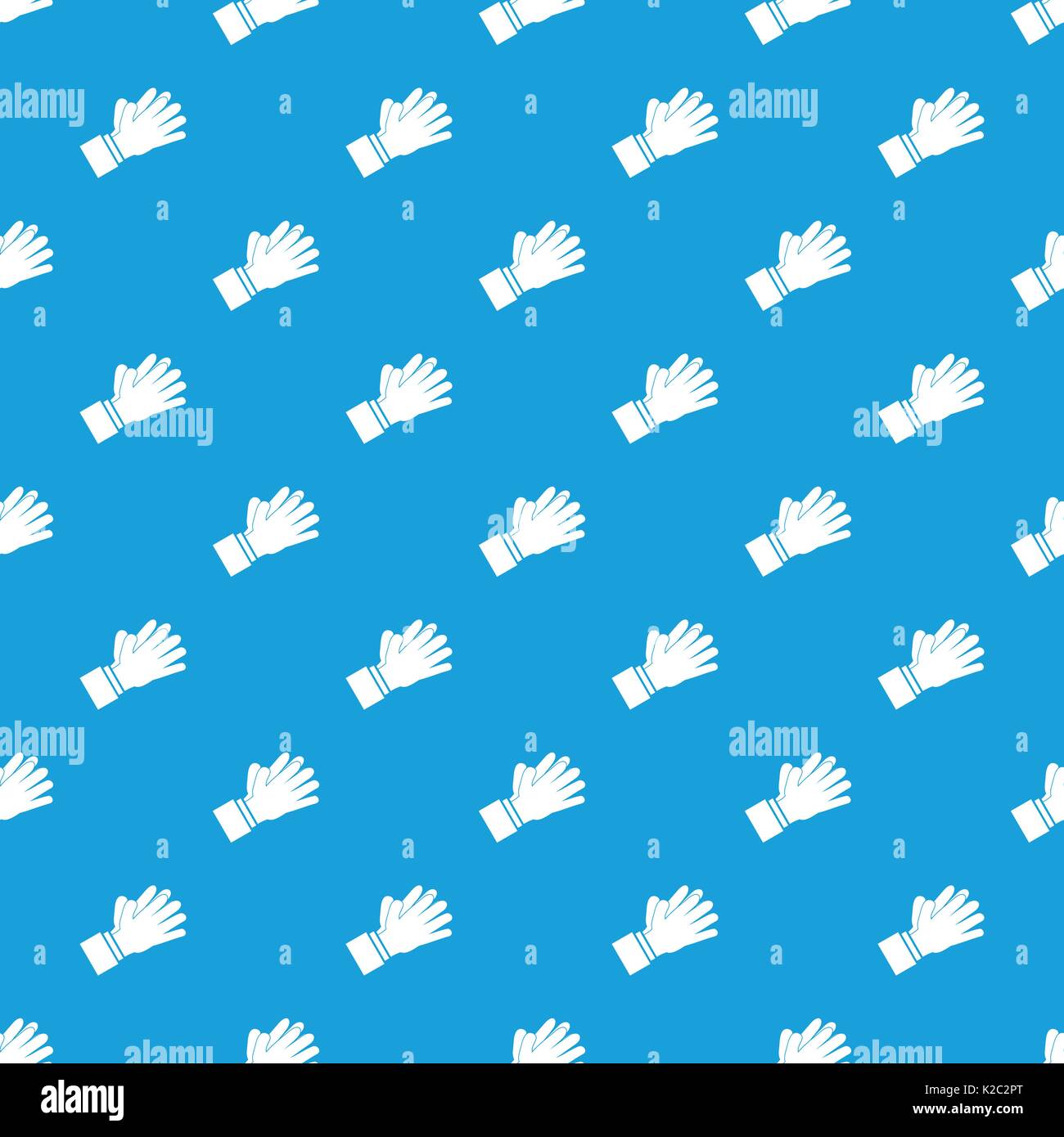 Clapping applauding hands pattern seamless blue Stock Vector
