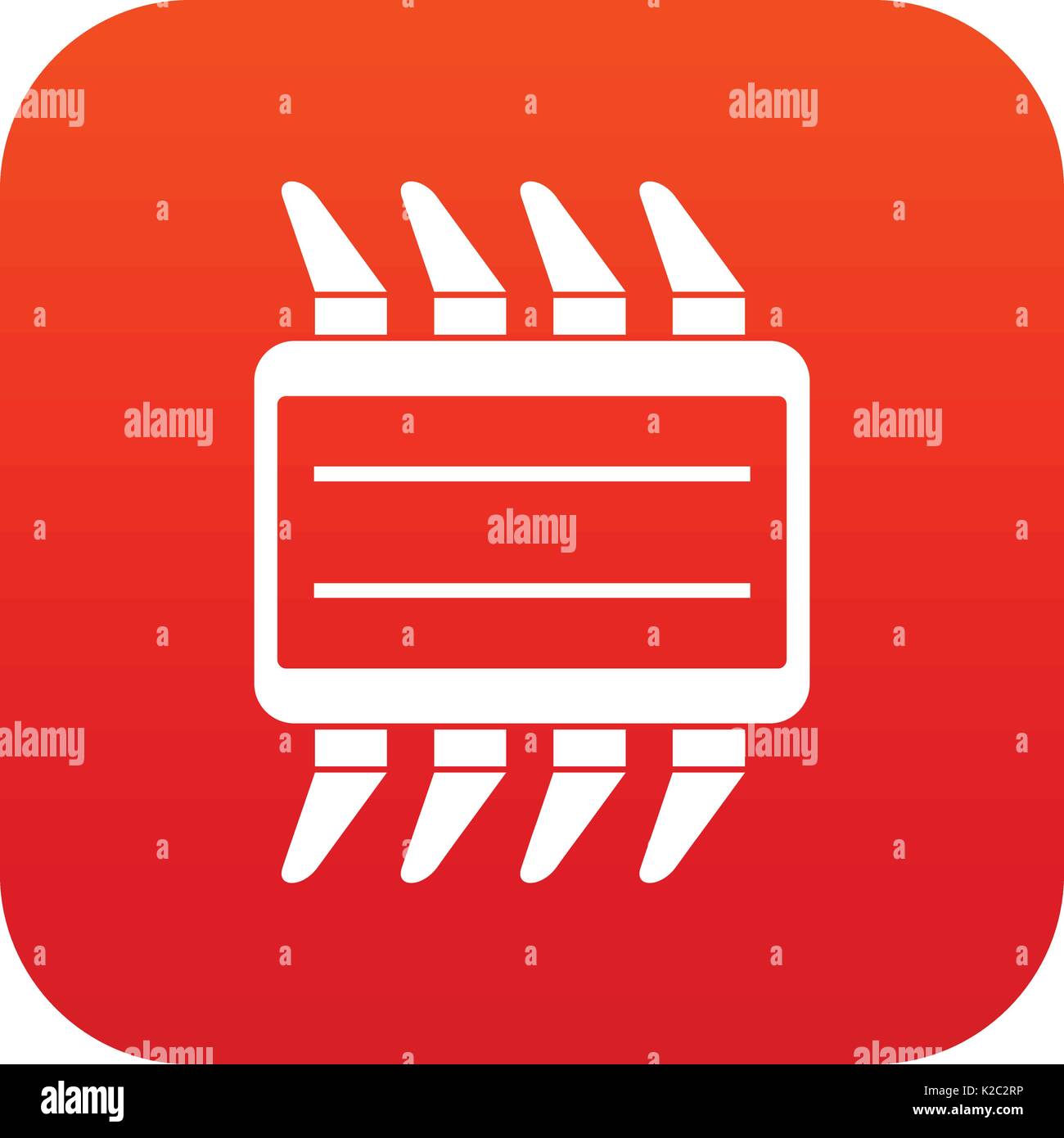 CPU icon digital red Stock Vector Image & Art - Alamy