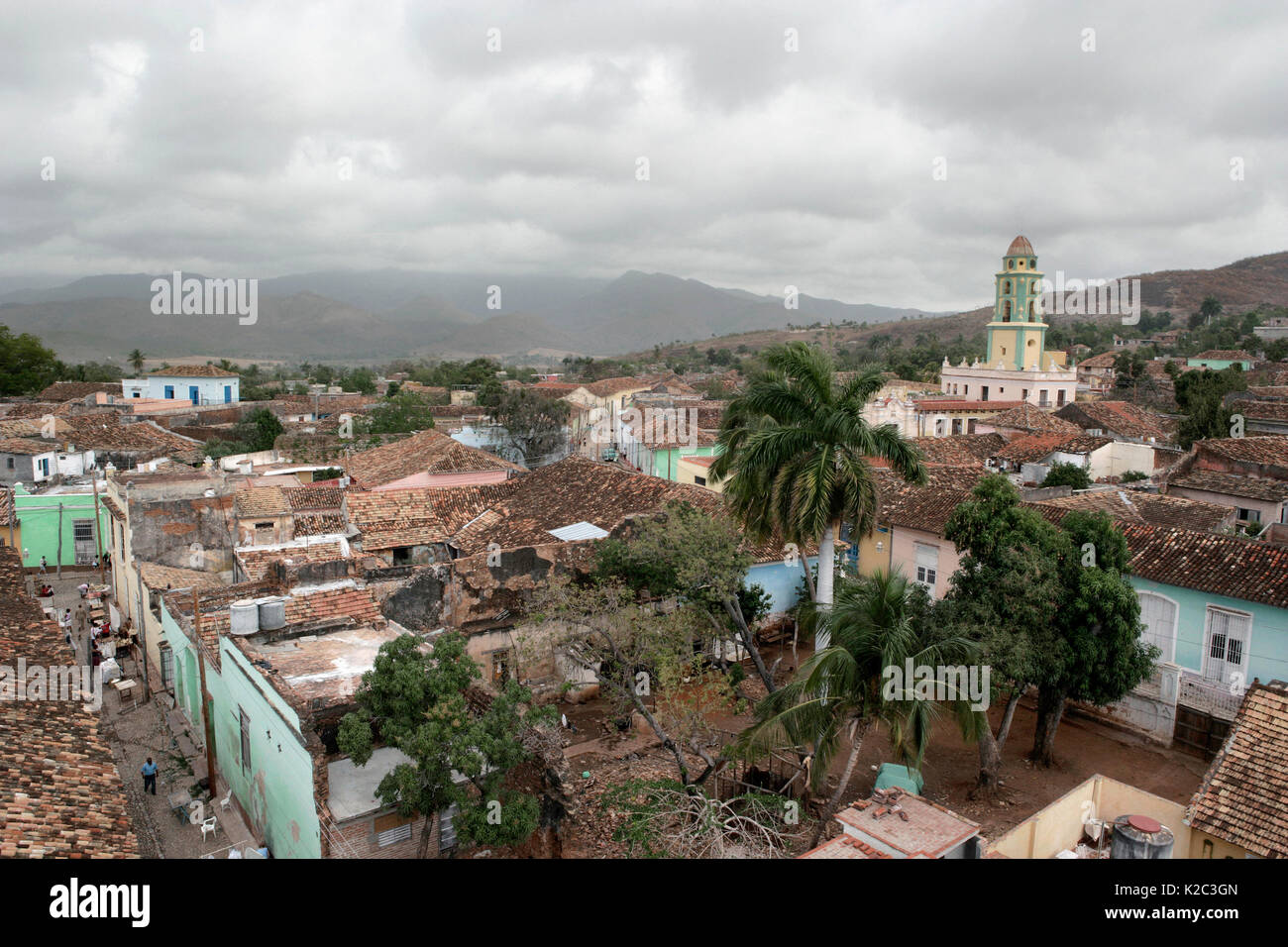 Tiled roofs of  houses, Trinidad, Sancti Spiritus Province, Cuba, Caribbean, July 2008. Stock Photo