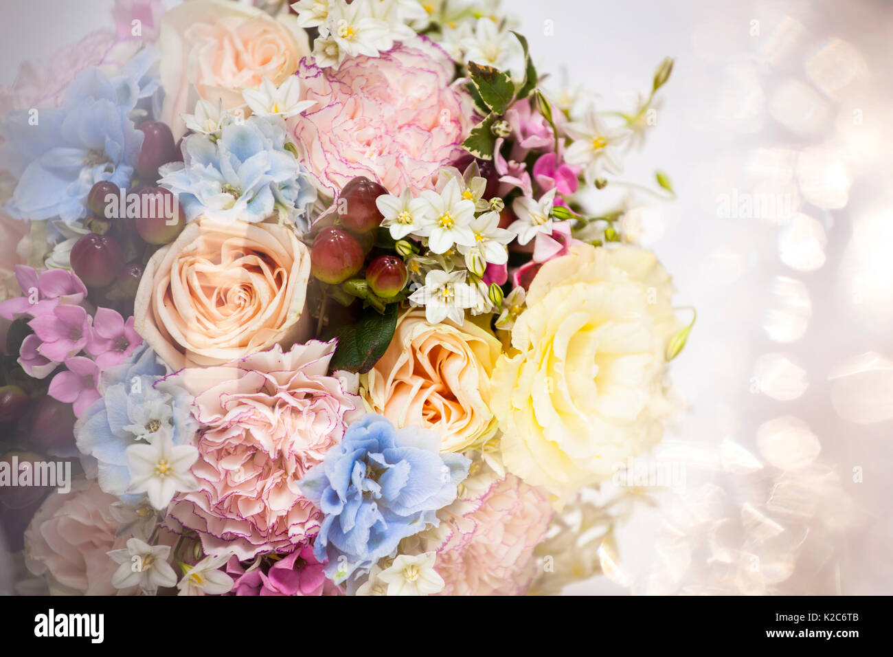 Colorful wedding bouquet on white background Stock Photo - Alamy