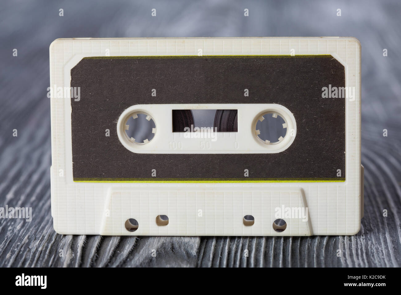 Vintage compact cassette with tape recording format for audio