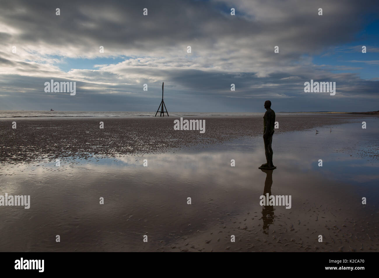 Crosby Beach Another Place Stock Photo Alamy