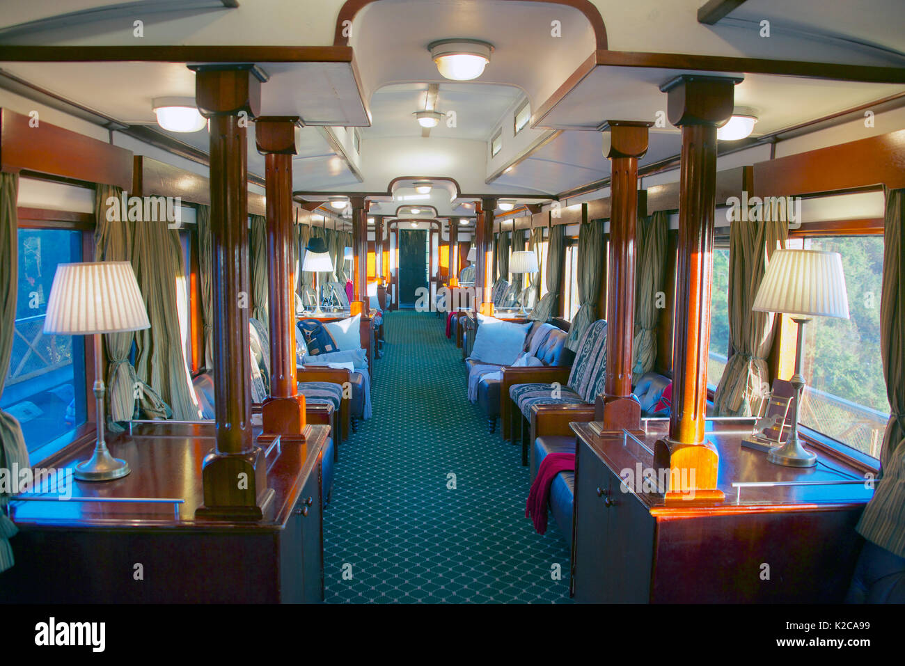 Interior Royal Livingstone Express carriage Zambia Stock Photo