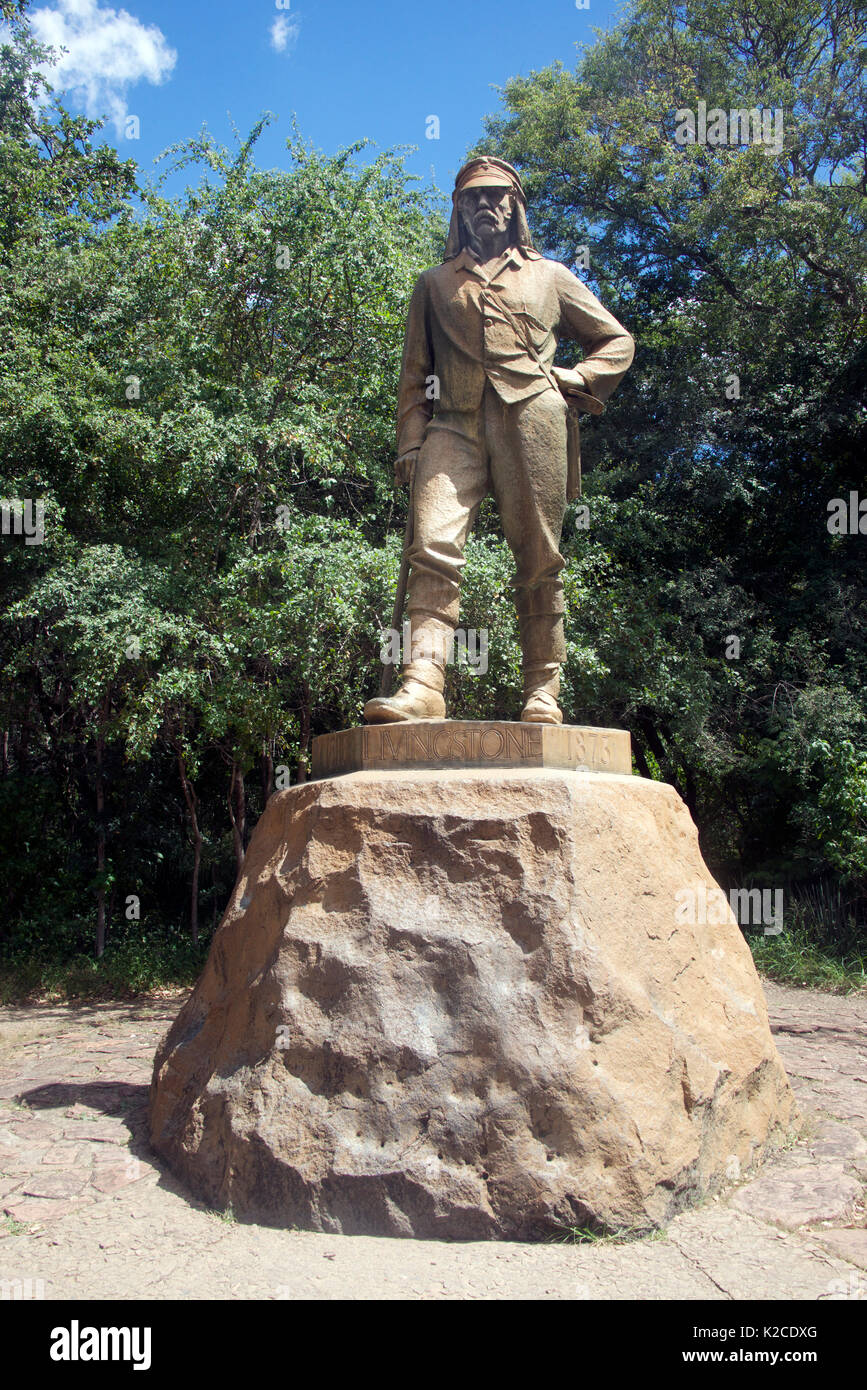 Statue David Livingstone Victoria Falls Zimbabwe Stock Photo