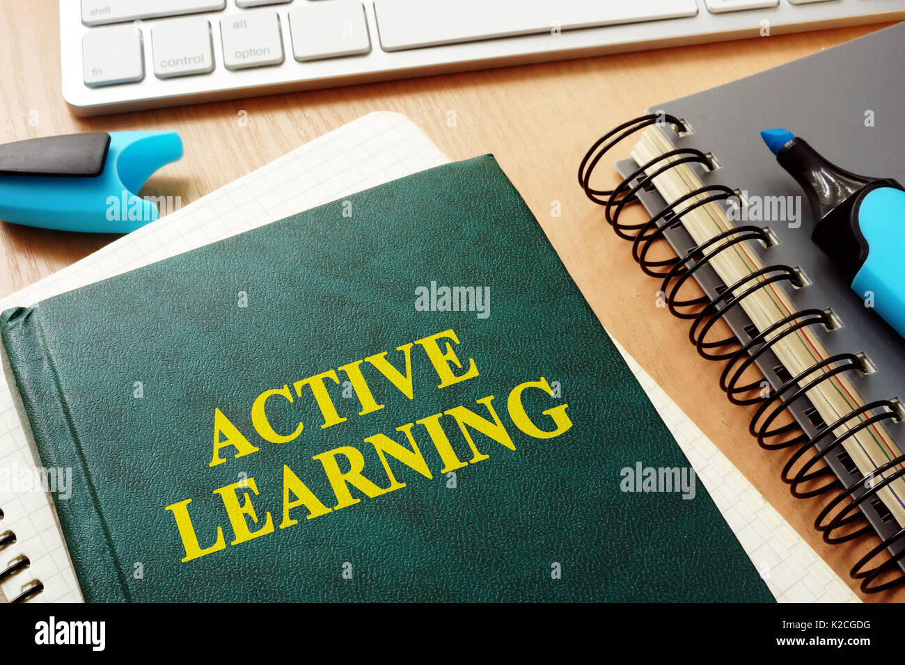 Book with title active learning. Stock Photo