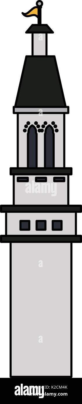 white castle tower icon image vector illustration design Stock Vector ...