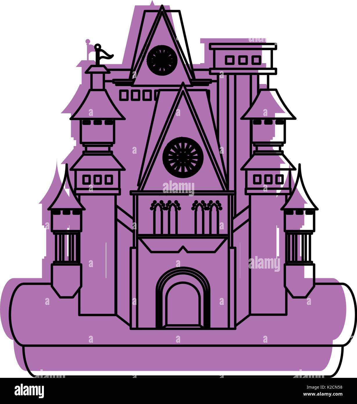 big castle icon image vector illustration design purple color Stock ...
