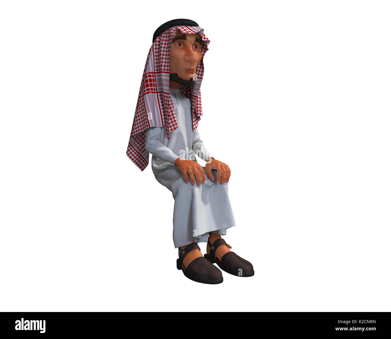 3d rendering of a Stylized Middle Eastern Man. Stock Photo