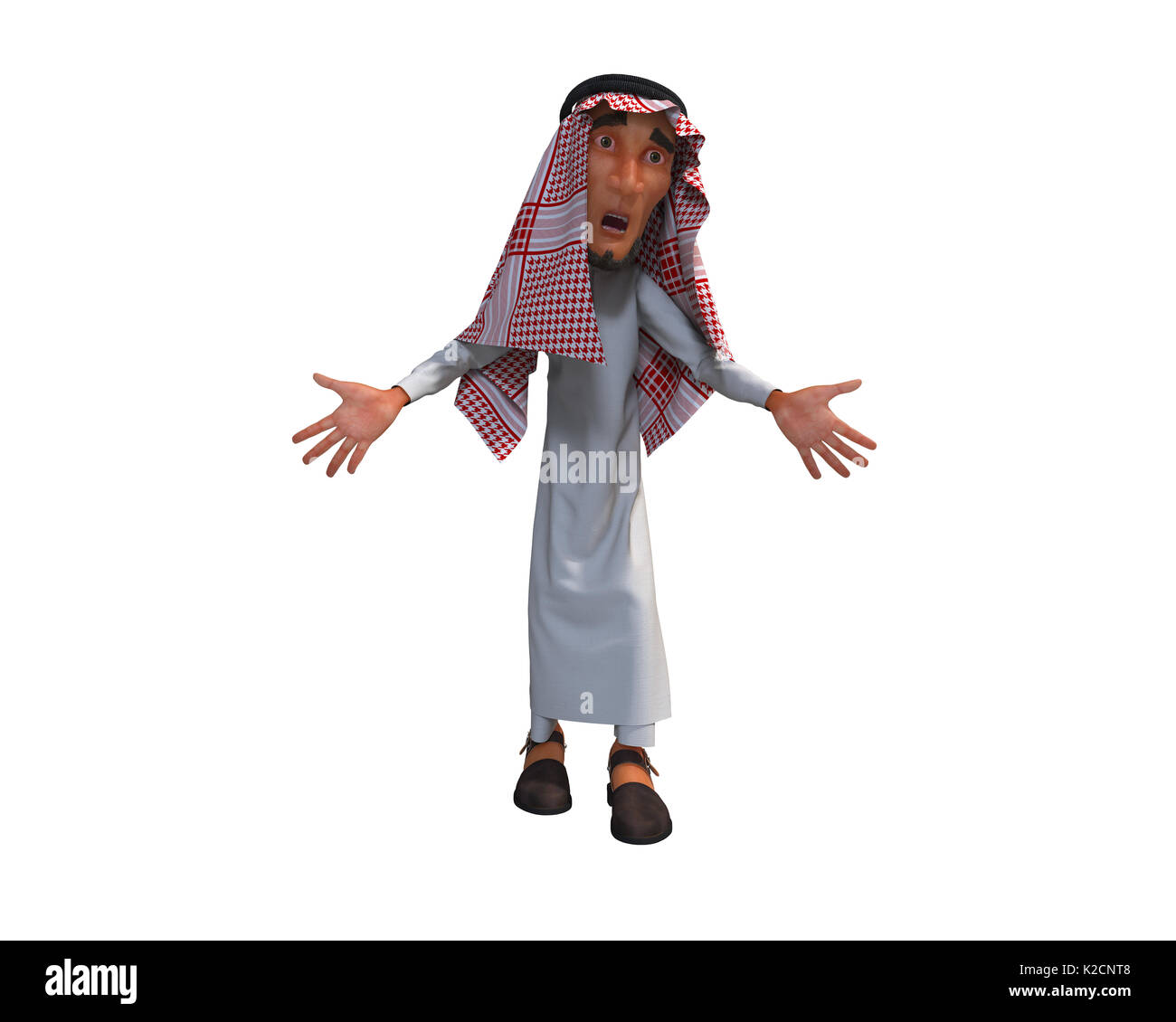 3d rendering of a Stylized Middle Eastern Man. Stock Photo