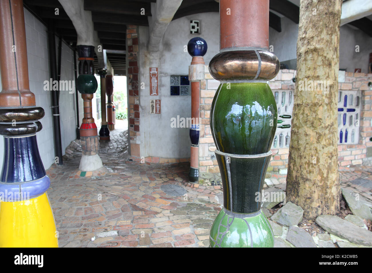 Hundertwasser public toilets Kawakawa New Zealand Stock Photo