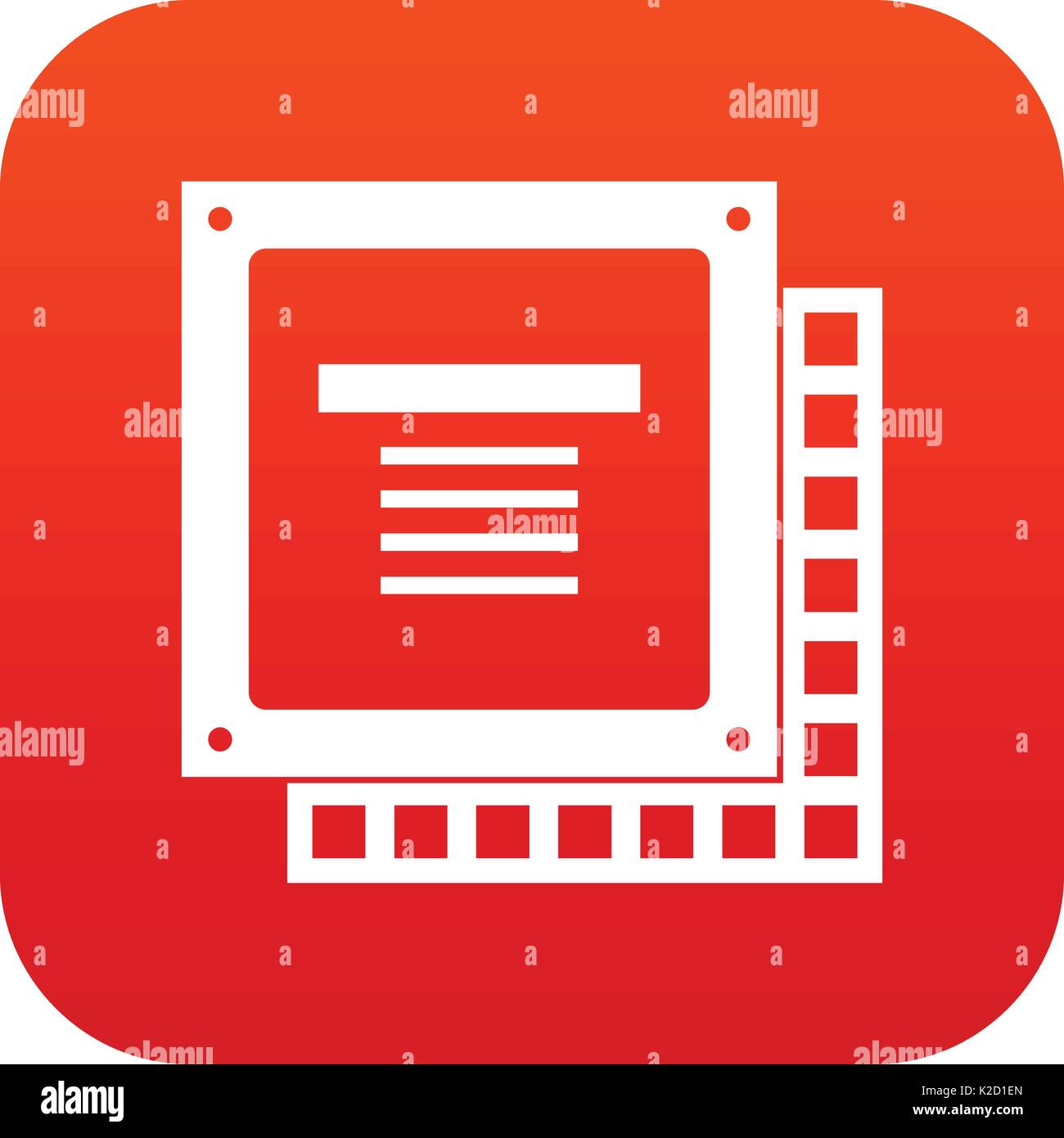 Computer CPU processor chip icon digital red Stock Vector Image & Art ...