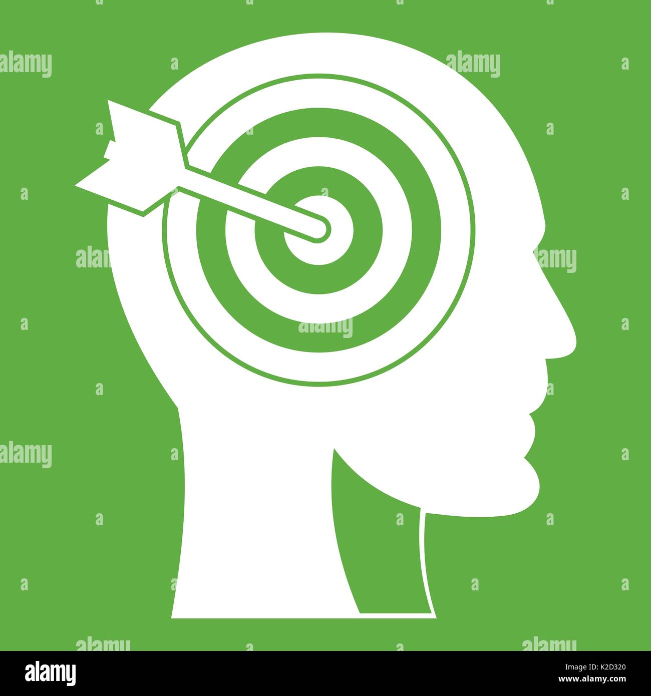 Target in human head icon green Stock Vector Image & Art - Alamy