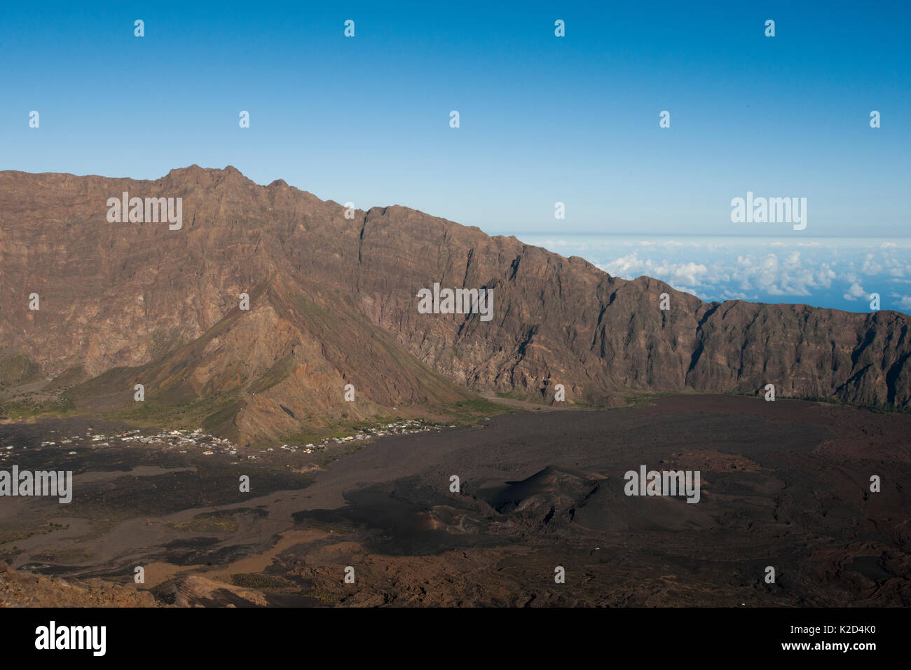 Top of Fogo Island Volcano, Cape Verde prior to 2014 eruption. October 2010. Stock Photo