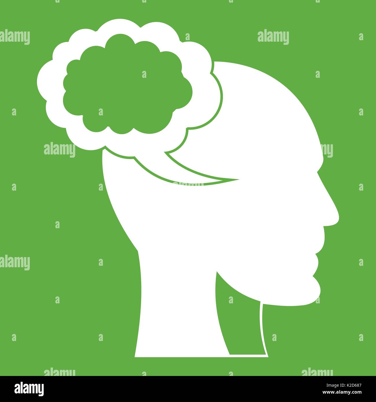 Speech bubble with human head icon green Stock Vector Image & Art - Alamy