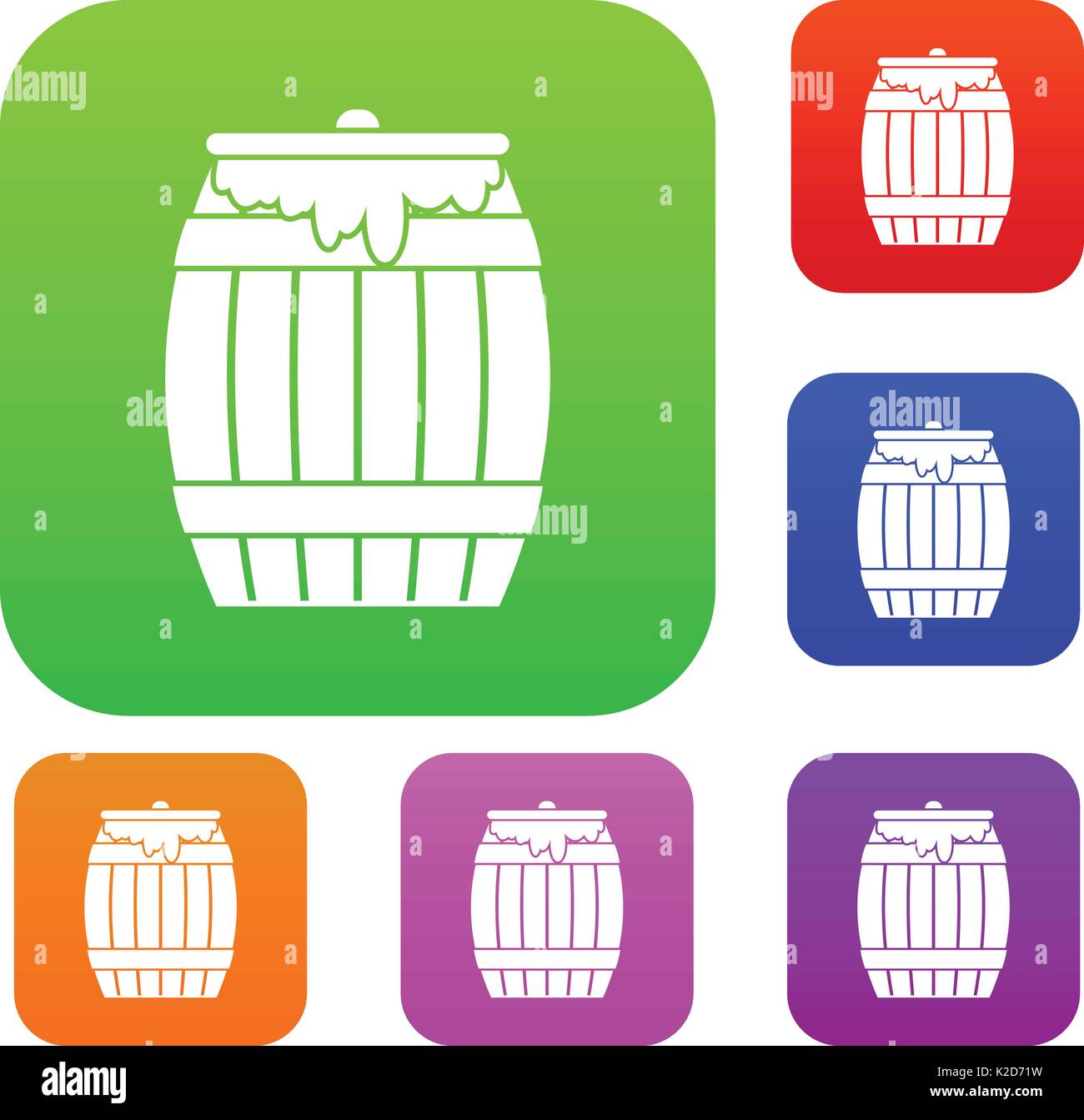 Honey keg set collection Stock Vector