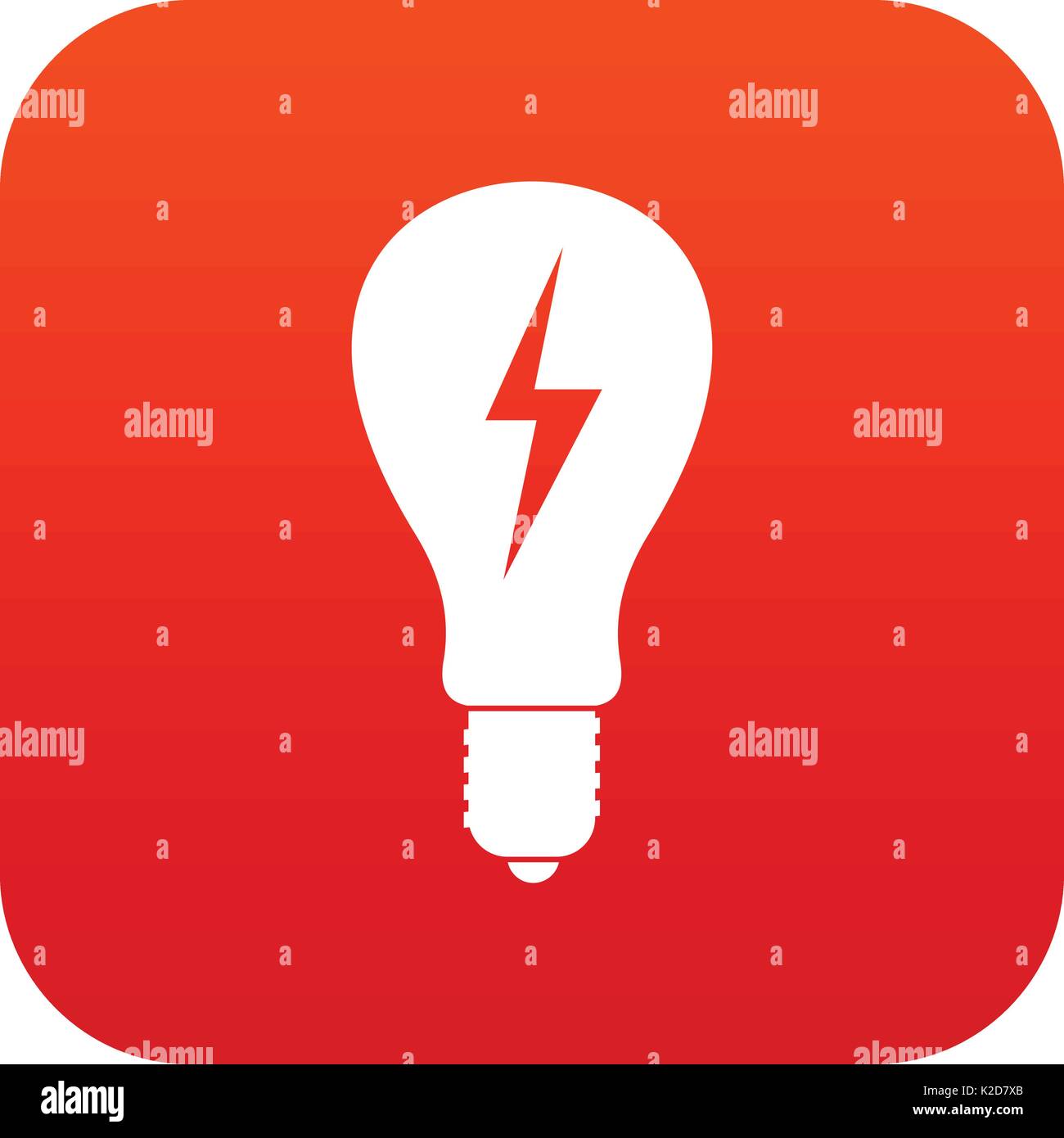 Light bulb with lightning inside icon digital red Stock Vector Image ...