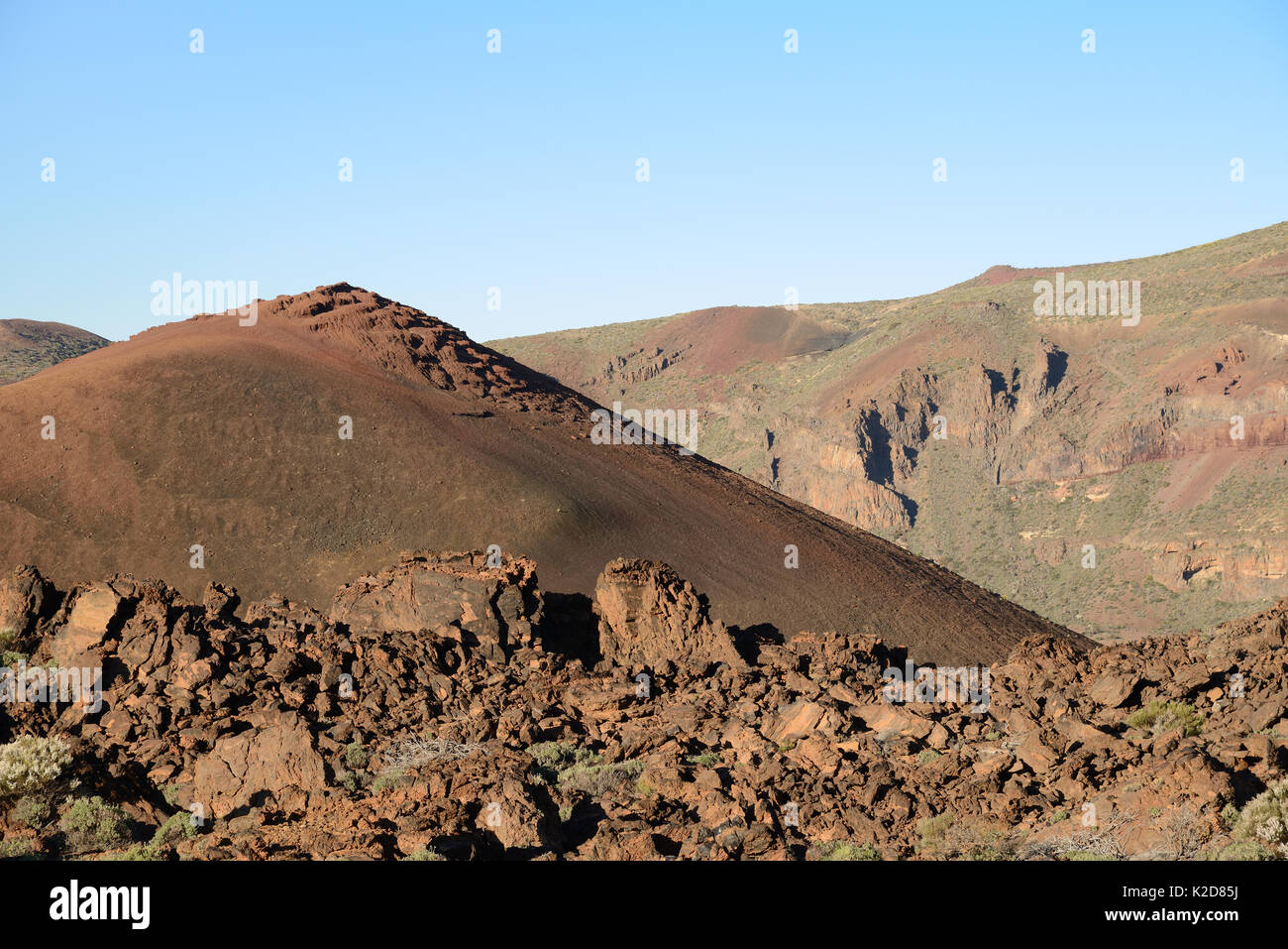 Montana Mostaza volcano, Las Canadas caldera, Teide National Park, Tenerife, May 2014. Stock Photo