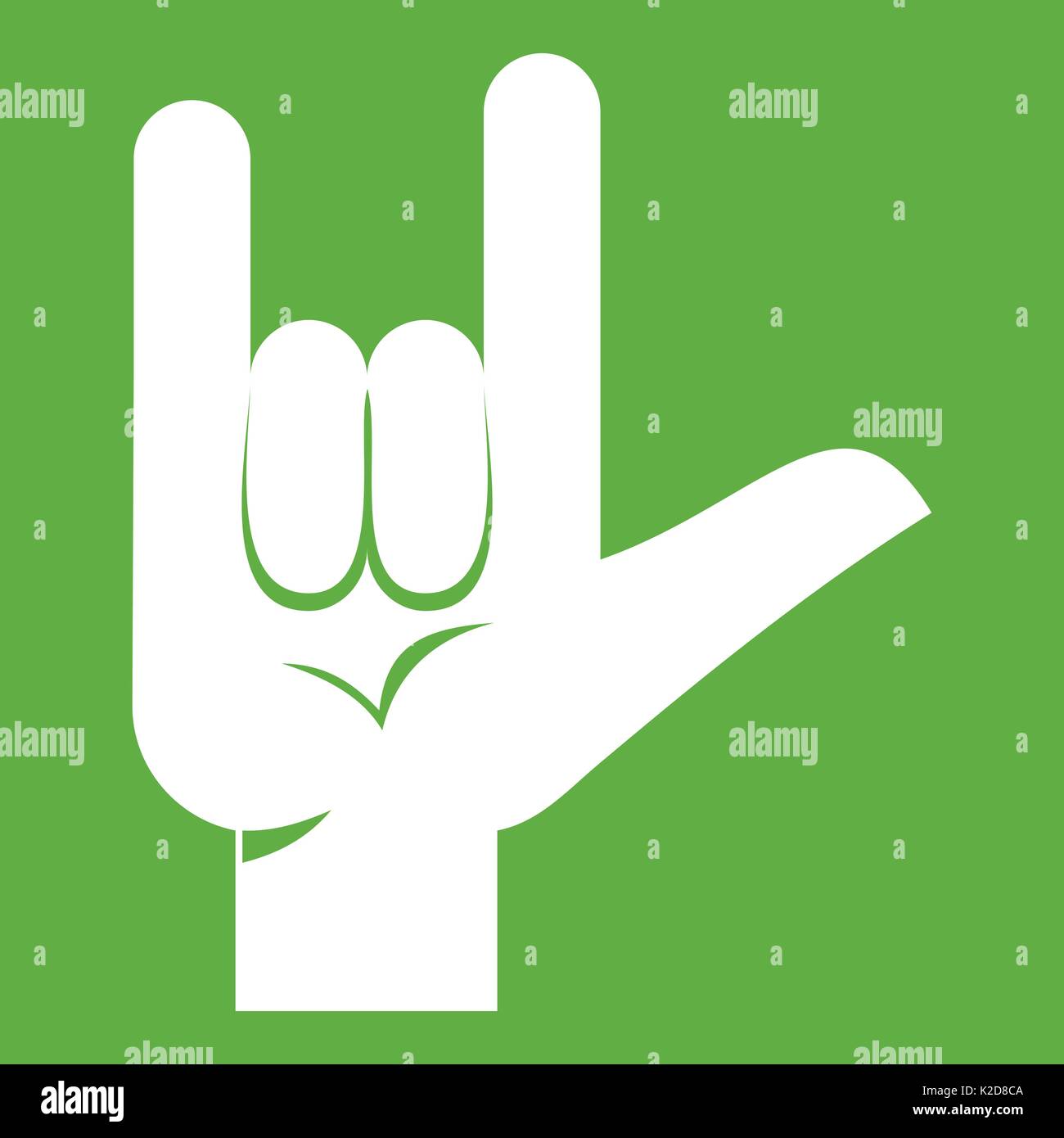 Rock gesture icon green Stock Vector Image & Art Alamy